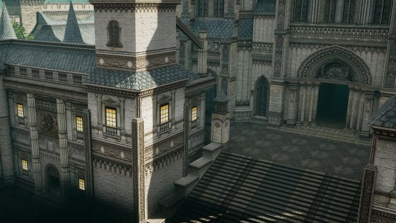 Aden castle and its courtyard at dusk
